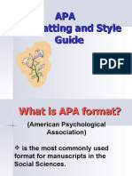 APA Formatting and Style Guide