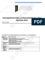 Documentos para La Finalizacion Del Año Escolar 2019