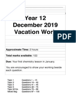 Year 12 Winter Holiday Work PDF