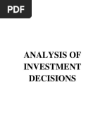 Analysis of Investment Decisions