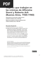 Graciela Queirolo, "Mujeres Que Trabajan en Las Crónicas de Alfonsina Storni y Roberto Arlt (Buenos Aires, 1920-1940) "