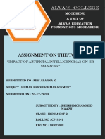 Impact of Artificial Intelligence (AI) On HR Manager - Analysis of Automation Through AI