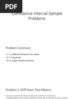 Sample Problemsfor Confidence Intervals 924152003