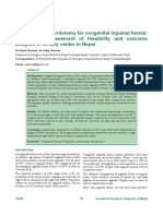 Laparoscopic Herniotomy For Congenital Inguinal Hernia Prospective Assessment of Feasibility and Outcome Analysis in Tertiary Center in Nepal