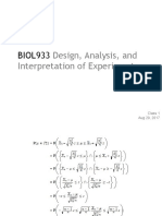 Lecture 1 - BIOL933 Design, Analysis, and Interpretation of Experiments PDF