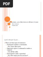 Microsoft PowerPoint - Clauses and Sentence Structure