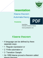 Presentation: Kleene Theorem Automata Theory