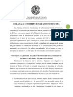 Cátedra de Derecho Constitucional de La UCV - Comunicado