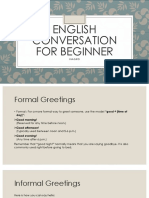 English Conversation For Beginners