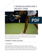 5 Common Tennis Injuries and 4 Ways To Prevent Them