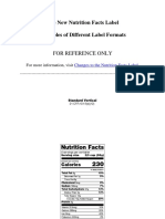 The New Nutrition Facts Label Examples of Different Label Formats