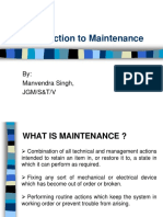 Introduction To Maintenance