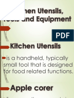 Kitchen Utensils, Tools and Equipment