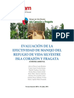 Evaluación de La Efectividad de Manejo Del Refugio de Vida Silvestre Isla Corazón y Fragata