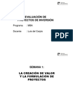 Semana 1 Evaluacion de Proyectos PPT PDF