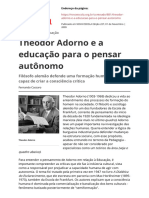 Theodor Adorno e A Educação para o Pensar Autônomo