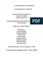 Interpolacion Lineal Mediante Polinomios de Lagrange