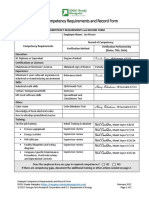 Competency Requirements and Record Form (Example)