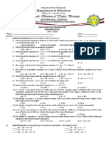 First Quarterly Examination Math 9