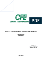 Especificacion Cfe Ja000-62 Montaje Electromecanico de Lineas de Transmision