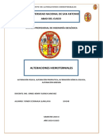 Desarrollo de Alteracion Filica, Alteracion Propilitica, Altracion Greisen