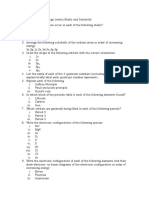 CAPE Unit 1 Chemistry Atomic Orbitals and Energy Levels Worksheet