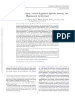 Early Childhood Depression, Emotion Regulation, Episodic Memory and Hippocampal Development