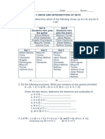 Activity 2 Union of Sets