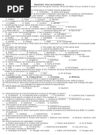 Mastery Test - Third Quarter Examination - Science 8