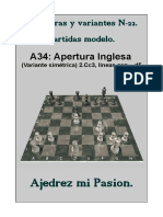 22-A34 Apertura Inglesa (Variante Simétrica) 2.Cc3, Líneas Con ... d5 PDF