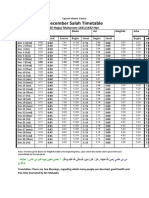 Salah Timetable Dec 2010