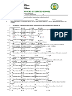 Second Periodical Examination in Mathematics 9