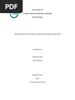 METODOS DEL ESTUDIO DE LAS ESTRUCTURAS DE LOS METALES Tarea Grupal