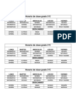 Horario de Clase Grado 3