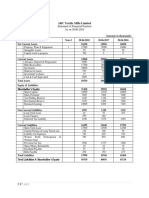 ICRRS - Practice Sheet - Financials & Assumptions - ABC Textile Mills Limited