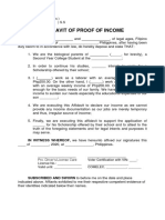 AFFIDAVIT OF PROOF OF INCOME - Scholarship