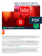 Cómo Descargar El Audio de Un Vídeo de Youtube Gratis