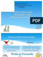 Niveles de Prevencion de Leavell y Clark Proceso Salud Enfermedad