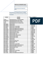 Lista de Precios Autopartes KM-H Enero