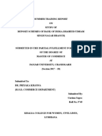 Study of Deposit Schemes of Bank of India