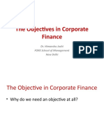 The Objectives in Corporate Finance