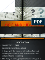 Nature of Judgment - Logic