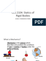 CES2104 Lecture 1 - Introduction To Statics PDF