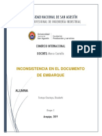 Inconsistencia en El Documento de Embarque