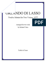 Di Lasso Cantiones Duarum Vocum para 2 Violas Da Gamba