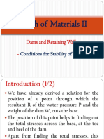 Strength of Materials II - 4B - Dams and Retaining Walls - Conditions of Stability of Dams