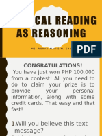 Critical Reading As Reasoning