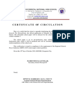 Certificate of Circulation