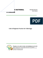 PNS Code of Hygienic Practice On Table Eggs