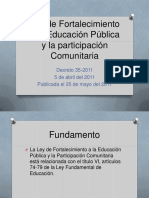 Ley de Fortalecimiento A La Educación Pública y La Participación Comunitaria